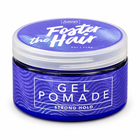 Samson's Haircare Foster the Hair Gel Pomade, strong hold, 4 oz blue jar on a white background
