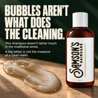 Samson's Midwest Daily Use Shampoo doesn't lather much in the traditional sense, because bubbles aren't what does the cleaning