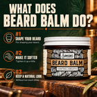 What Samson's Beard Balm does: shapes your beard, makes it softer, and keeps a natural look without too much shine
