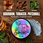 Samson's BenchLeg Clay in a Kentucky-inspired scent of bourbon, tobacco and patchouli
