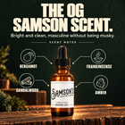 Samson's Beard Oil scent notes: bergamot, frankincense, sandalwood and amber. The OG Samson scent, masculine without being musky