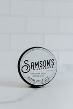 Load image into Gallery viewer, 3 oz Hair Pomade container lying on its side, showcasing the top lid.