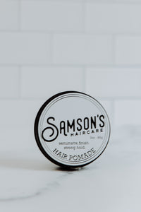 3 oz Hair Pomade container lying on its side, showcasing the top lid.