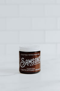 Samson's Matte Styling Cream for Effortless, Textured Hairstyles